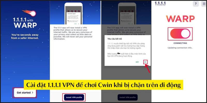 Cài đặt 1.1.1.1 VPN để chơi Cwin khi bị chặn như thế nào?